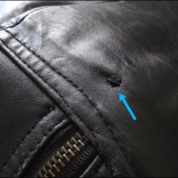 LAROXX Vintage Black Leather Cropped Moto Jacket - Picture 11 of 16